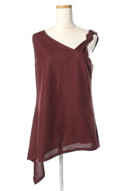 【中古】 未使用品 エリン ELIN 18SS Raschel Asymmetry Tank ニット カットソー アシンメトリー ノースリーブ 36 茶 ブラウン /yt0502 レディース 【ベクトル 古着】 190507