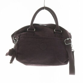 【中古】キプリング KIPLING ハンドバッグ ショルダー 2WAY ミニボストン ロゴ ナイロン チャーム付き 紫 K1243798W ■GY18 /MQ レディース 【ベクトル 古着】 240319