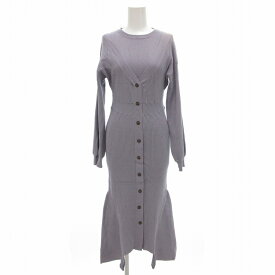 【中古】リリーブラウン Lily Brown レイヤードニットワンピース フレアシルエット マキシ ロング F ラベンダー /UO レディース 【ベクトル 古着】 250526