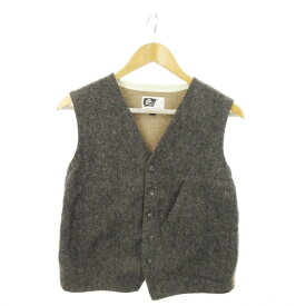 【中古】エンジニアードガーメンツ Engineered Garments ベスト フロントボタン ツイード ニット 切替 XS グレー 茶 ブラウン /MN9 ■GY18 メンズ 【ベクトル 古着】 250717