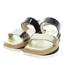 【中古】ルカグロッシ Luca Grossi ストラップサンダル 厚底 ベルト レザー 35 22cm ゴールドカラー /MN9 ■GY18 レディース 【ベクトル 古着】 250829