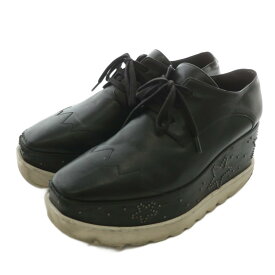 【中古】ステラマッカートニー STELLA McCARTNEY エリス ELYSE スニーカー レザー 厚底 プラットフォーム スクエアトゥ 星 スター 36 23cm 黒 ブラック 800200 /XZ ■GY19 レディース 【ベクトル 古着】 251020