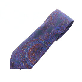 【中古】エトロ ETRO ネクタイ レギュラータイ 絹 シルク ペイズリー柄 ロゴ 絹 シルク 紫 ■GY19 /MQ メンズ 【ベクトル 古着】 251130