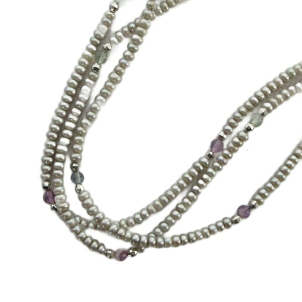 【中古】ノーブランド品 ネックレス アクセサリー 真珠 リアルパール 3連 Silver925 シルバー色 ■GY18 /MQ レディース 【ベクトル 古着】 260630