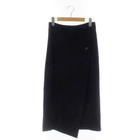 【中古】ザラウーマン ZARA WOMAN ラップスカート ストライプ Iライン アシンメトリー ロング XS 紺 ネイビー ライトグレー /HS ■OS レディース 【ベクトル 古着】 230524