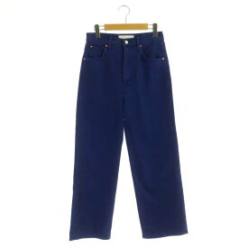 【中古】マザー mother SUPERIOR HIGH WAISTED TUNNEL VISION ANKLE デニムパンツ ジーンズ ワイドストレート ストレッチ 25 青 ブルー /AA ■OS レディース 【ベクトル 古着】 230621