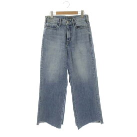 【中古】アパルトモン ドゥーズィエムクラス L'Appartement DEUXIEME CLASSE HELLO MY DENIM 21SS cropped デニムパンツ ジーンズ ワイド カットオフ 27 青 ブルー /ES ■OS レディース 【ベクトル 古着】 230707