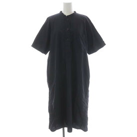 【中古】マーガレットハウエル MHL. GARMENT DYE BASIC POPLIN ワンピース ロング 五分袖 1 紺 ネイビー /DF ■OS レディース 【ベクトル 古着】 230810