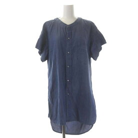 【中古】ミハラヤスヒロ MIHARA YASUHIRO デニム Denim デニムシャツ 半袖 前開き バンドカラー 36 紺 ネイビー /DO ■OS メンズ 【ベクトル 古着】 231017