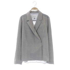 【中古】未使用品 ルシェルブルー LE CIEL BLEU 23SS Blazer Shirt ブレザーシャツ ジャケット グレンチェック ストライプ 切替 36 グレー /MF ■OS レディース 【ベクトル 古着】 231005