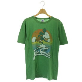 【中古】ジャンクフード JUNK FOOD ×DisneyミッキーTシャツ カットソー 半袖 プリント M コットン混 緑 マルチカラー /NR ■OS レディース 【ベクトル 古着】 231011