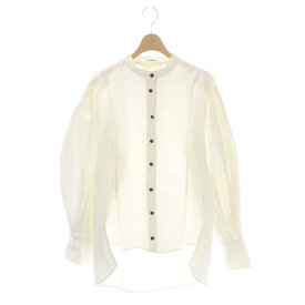 【中古】リコ RIKO Lantern sleeve jacket shirt ランタンスリーブジャケットシャツ ノーカラー F 白 ホワイト /MI ■OS レディース 【ベクトル 古着】 231012