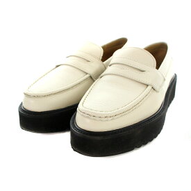 【中古】カミナンド caminando 23SS PLATFORM LOAFERS ローファー プラットフォーム レザー 8 25cm 白 ホワイト /AK23 レディース 【ベクトル 古着】 231025