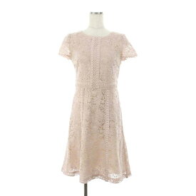 【中古】ジルスチュアート JILL STUART ホワイト White レースワンピース 半袖 ひざ丈 ボートネック 2 ピンク /CX ■OS レディース 【ベクトル 古着】 240129