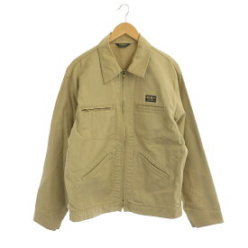 【中古】オシュコシュ OSHKOSH チノワークジャケット ジップアップ コットン 42 ベージュ /HS ■OS ■SH メンズ 【ベクトル 古着】 231213