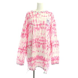 【中古】キャンディストリッパー Candy Stripper CANDY CLOTHING TIE DIE TEE ワンピース ミニ タイダイ 長袖 2 ピンク 白 ホワイト /HK ■OS レディース 【ベクトル 古着】 231218