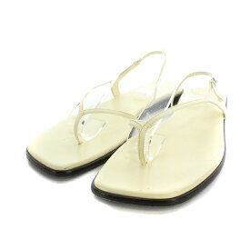 【中古】ザロウ THE ROW Constance Flat Sandal サンダル フラット トング レザー 39 26cm 白 ホワイト /AK11 レディース 【ベクトル 古着】 231128