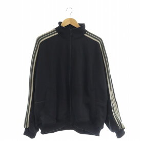 【中古】イズネス is-ness 23SS TRACK JACKET トラック ジャケット ジャージ ジップアップ ライン M 黒 ブラック /HS ■OS ■AD メンズ 【ベクトル 古着】 231205