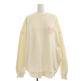 【中古】ミルクフェド MILKFED. 23SS DRIP LOGO BIG SWEAT TOP スウェット トレーナー クルーネック ロゴ 長袖 ONE SIZU M アイボリー ■SH /SY ■OS レディース 【ベクトル 古着】 231211