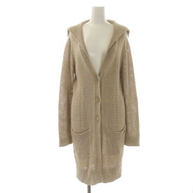 【中古】フォクシー ブティック FOXEY BOUTIQUE Beach Coat ニットカーディガン ロング 長袖 リネン 生成り エクリュ 35497 /MI ■OS レディース 【ベクトル 古着】 231207