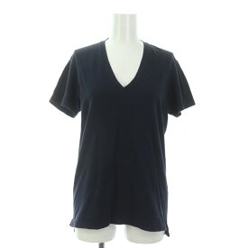 【中古】オーラリー AURALEE SEAMLESS V-NECK TEE Tシャツ カットソー 半袖 コットン 1 紺 ネイビー /MY ■OS レディース 【ベクトル 古着】 240122