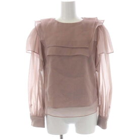 【中古】ハーリップトゥ Her lip to 22AW Bow-Tie Organdy Blouse ボウタイ オーガンジー ブラウス 長袖 フリル S スモークピンク /MI ■OS レディース 【ベクトル 古着】 231219