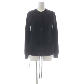 【中古】ジャンポールゴルチエ ファム Jean Paul GAULTIER FEMME クルーネックカーディガン ニット 前開き ウール 40 黒 ブラック /MF ■OS レディース 【ベクトル 古着】 240105