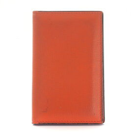 【中古】ヴァレクストラ Valextra 名刺ケース カードケース レザー ロゴ オレンジ /WM メンズ 【ベクトル 古着】 231227