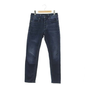 【中古】ジースターロウ G-Star RAW 3301 SLIM スリムデニムパンツ ジーンズ ボタンフライ ウォッシュ加工 インディゴ W27 L32 M 紺 ネイビー /AT ■OS レディース 【ベクトル 古着】 240213