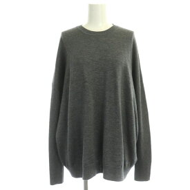 【中古】サクラ SAKULA SUPER FINE MERINO RIB TOP ニット セーター 長袖 クルーネック ウール 38 グレー /NR ■OS レディース 【ベクトル 古着】 240108