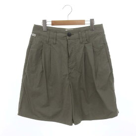 【中古】シチズン オブ ヒューマニティー CITIZENS OF HUMANITY MUSE de Deuxieme Classe取り扱い 23AW TUCK SHORT ショートパンツ タック ボタンフライ 26 カーキ /DO ■OS レディース 【ベクトル 古着】 240129