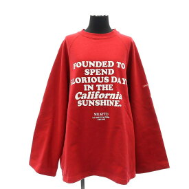 【中古】ミルクフェド MILKFED. RAGLAN BIG SWEAT TOP スウェット トレーナー クルーネック プルオーバー ONEサイズ 赤 レッド /SY ■OS レディース 【ベクトル 古着】 240226