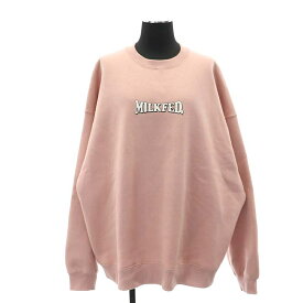 【中古】ミルクフェド MILKFED. COOPER LOGO BIG SWEAT TOP スウェット トレーナー クルーネック プルオーバー ONEサイズ ピンク /SY ■OS レディース 【ベクトル 古着】 240226