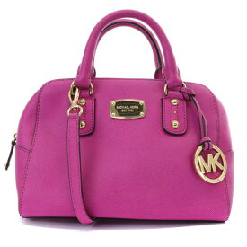 【中古】マイケルコース MICHAEL KORS ハンドバッグ ショルダーバッグ 2way レザー ロゴ 紫 パープル /SR24 レディース 【ベクトル 古着】 240220