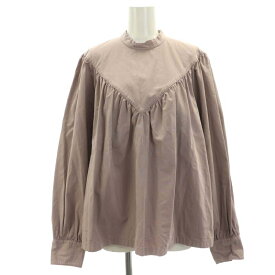 【中古】6 ROKU BEAUTY&YOUTH B&Y ロク ビューティーアンドユース COTTON BAFU VOLUME BLOUSE ブラウス シャツ 長袖 プルオーバー バックファスナー ギャザー 38 M スモーキーピンク /YQ ■OS レディース 【ベクトル 古着】 240305