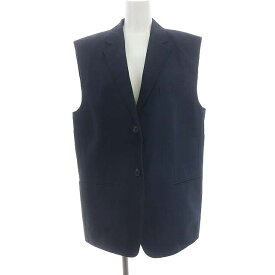 【中古】セオリー theory 23SS Twist Twill Boxy OS Vest ベスト チェスター 前開き P/S 紺 ネイビー /MI ■OS ■SH レディース 【ベクトル 古着】 240301