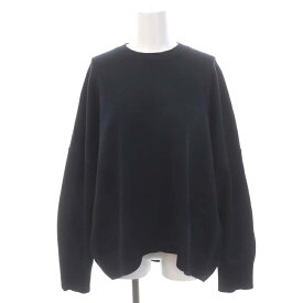 【中古】チノ CINOH PLATING OVERSIZE CREW NECK KNIT ニット セーター オーバーサイズ ウール 長袖 38 紺 ネイビー /HS ■OS レディース 【ベクトル 古着】 240312