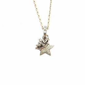 【中古】ロイヤルオーダー ROYAL ORDER SMALL STAR w CROWN w Paved CZ ネックレス ペンダント 925 スター 星 クラウン シルバー /YI6 レディース 【ベクトル 古着】 240307