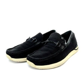 【中古】ビズビム VISVIM ABARTH MOC DENIM-FORKビットローファー スリッポン キャンバス 8 26cm 黒 ブラック /YO12 メンズ 【ベクトル 古着】 240329