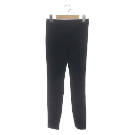 【中古】ヘルムートラング HELMUT LANG DB NEEDLE RIB LEGGING スリムパンツ ストレッチパンツ センターシーム S 黒 ブラック /DF ■OS レディース 【ベクトル 古着】 240322