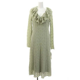 【中古】リリーブラウン Lily Brown 23SS Ruffle Stretch Lace Dress ラッフルフリルストレッチレースワンピース ロング 長袖 F ミント /HS ■OS レディース 【ベクトル 古着】 240322