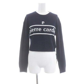 【中古】未使用品 フレイアイディー FRAY I.D 23AW pierre cardin ロゴニットプルオーバー セーター クロップド 長袖 F 紺 白 ネイビー ホワイト /DF ■OS レディース 【ベクトル 古着】 240404