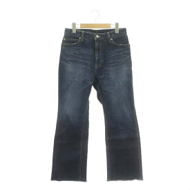 【中古】フレームワーク Framework DENIM ストレートフレアパンツ デニム ジーンズ ジッパーフライ 38 紺 ネイビー /MI ■OS レディース 【ベクトル 古着】 240328