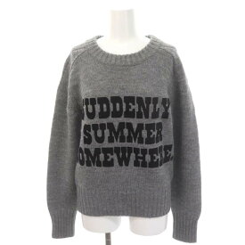 【中古】マディソンブルー MADISONBLUE 21AW PRINTED SWEATER BRITISH WOOL ニット セーター 長袖 ロゴ フロッキー 00 グレー /DF ■OS レディース 【ベクトル 古着】 240410