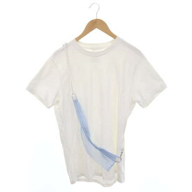 【中古】ヘルムートラング HELMUT LANG POCKET TEE STANDARD TEE Tシャツ カットソー 半袖 M 白 水色 ホワイト ライトブルー /DF ■OS ユニセックス メンズ レディース 【ベクトル 古着】 240409