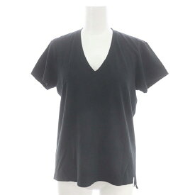 【中古】オーラリー AURALEE SEAMLESS V-NECK TEE Tシャツ カットソー 半袖 Vネック 0 黒 ブラック /DF ■OS レディース 【ベクトル 古着】 240418