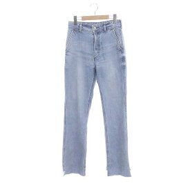 【中古】ヤヌーク YANUK 22SS ECO DENIM フレアスリットデニムパンツ ジーンズ カットオフ ジッパーフライ 26 ライトブルー /DO ■OS レディース 【ベクトル 古着】 240509