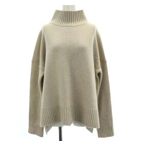 【中古】アパルトモン ドゥーズィエムクラス L'Appartement DEUXIEME CLASSE Back Long T/N Knit ニット セーター 長袖 タートルネック ウール オーバーサイズ F ベージュ 19080560007630 /AT ■OS レディース 【ベクトル 古着】 240508