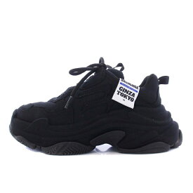 【中古】バレンシアガ BALENCIAGA 日本限定 Triple S Ginza Tokyo Exclusive トリプルS スニーカー 37 24.5cm 黒 ブラック 524039 /KH レディース 【ベクトル 古着】 240614