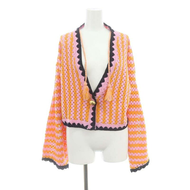 楽天市場】【中古】ポンティ PONTI Striped crochet cardigan クロシェ  